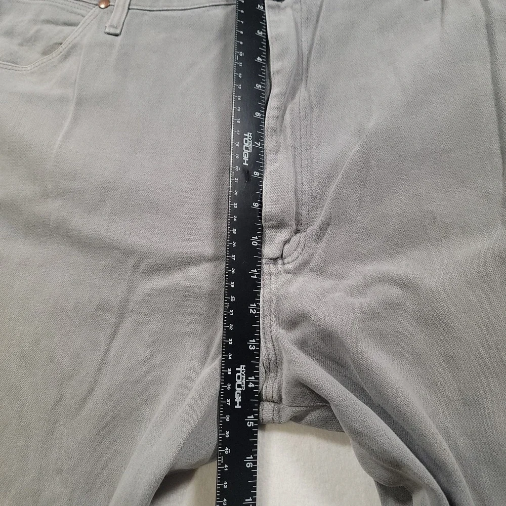Wrangler Jeans Mens 42x34 Gray Denim Straight Leg Workwear 13MWZCG Flaws